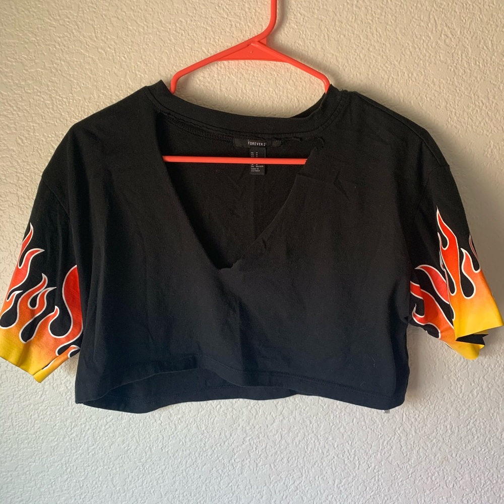 🔥Deep-V Flame Crop Top🔥